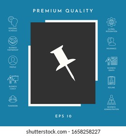 Drawing pin icon. Graphic elements for your design