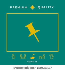 Drawing pin icon. Graphic elements for your design