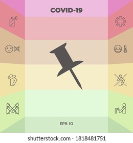 Icono del pasador de dibujo. Elementos gráficos para su diseño