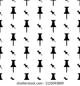 Drawing Pin Icon Seamless Pattern, Push Pin Seamless Pattern Vector Art Illustration