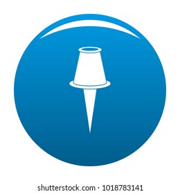 Drawing pin icon vector blue circle isolated on white background 