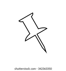  Drawing pin  Linear icon.