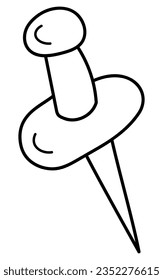 pasador de dibujo. Objeto Escolar Y Educativo. De vuelta a la escuela. Línea aislada