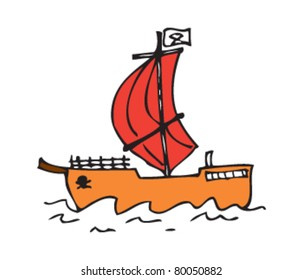 Drawing of pirate ship
