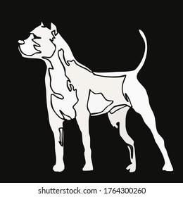 Drawing Pit Bull Terrier Dog Vector Stock Vector (Royalty Free ...