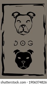 dibujo de pitbull en estilo primitivo antiguo, año de perro