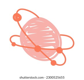 Planet in Bleistift zeichnen. Vektorgrafik