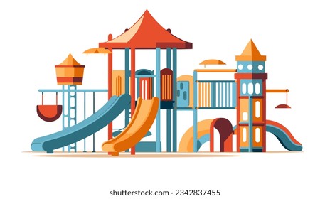 Drawing playground flat style on white background vector