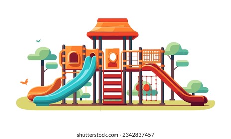 Drawing playground flat style on white background vector