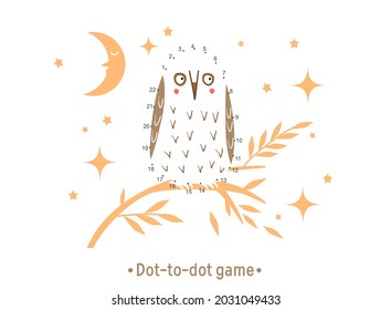 
Drawing from point to point. Draw a owl.
