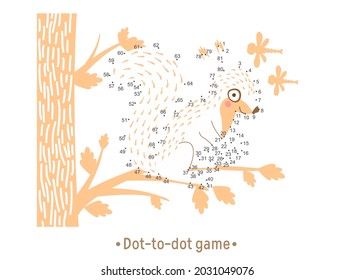 
Drawing from point to point. Draw a squirrel.
