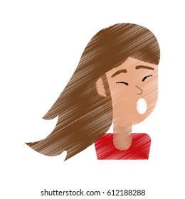 drawing portrait girl smiling