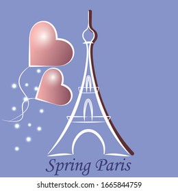 
Drawing of the postcard "Spring Paris"