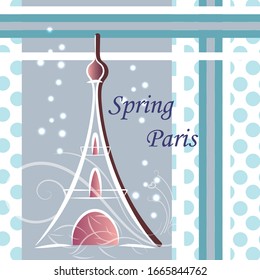 
Zeichnung der Postkarte "Spring Paris"