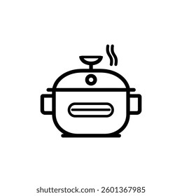 Drawing of a pot icon black and white line design.