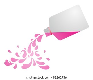 Drawing pot throwing pink liquid