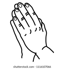 drawing of prayer hand