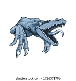 Drawing of predatory dinosaur of Jurassic period.