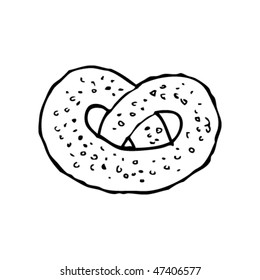 drawing of a pretzel