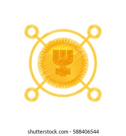 drawing primecoin currency icon vector illustration eps 10