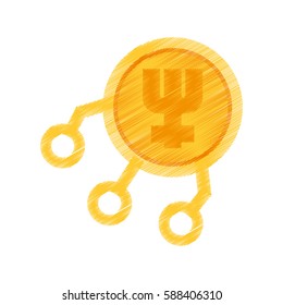 drawing primecoin web icon vector illustration eps 10