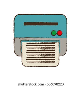drawing printer work office copy equipment vector illustration eps 10