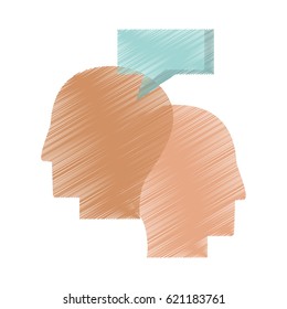 drawing profile heads talking