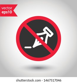 Drawing prohibited vector icon. No drawing icon. Forbidden draw icon. No pen vector sign. Warning, caution, attention, restriction, danger flat sign design. EPS 10 symbol