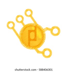 drawing protoshare coin web icon vector illustration eps 10