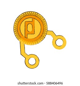 drawing protoshare coin web icon vector illustration eps 10