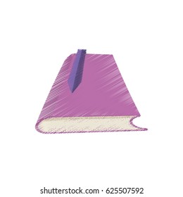 drawing purple book bookmarks