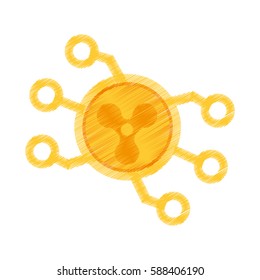 drawing quarkcoin web icon vector illustration eps 10