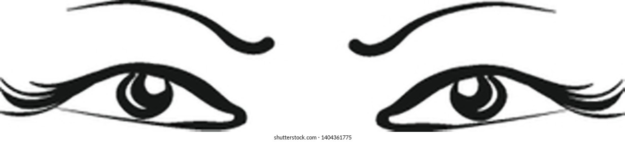 Eine Zeichnung von rauschenden Augen, Vektorgrafik, Farbzeichnung oder Illustration. 