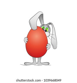 Drawing a rabbit with Easter egg