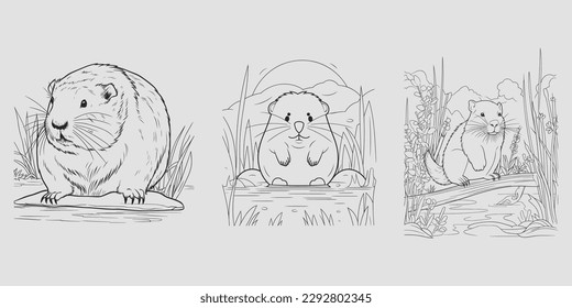 A drawing of a rabbit and a hedgehog