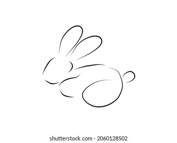 Drawing rabbit icon for design 