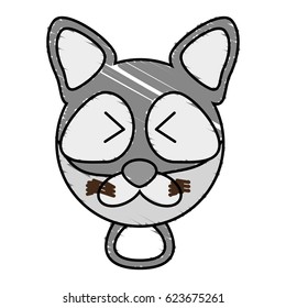 drawing raccoon face animal