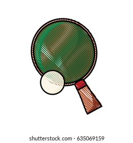 drawing racket and ball ping pong play