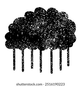  Drawing of rain clouds with grunge texture