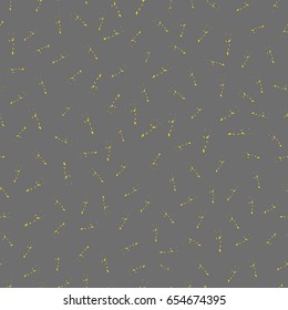 Drawing randomly scattered strokes with spots. Vector seamless pattern.Black and yellow