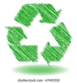 Drawing recycle symbol