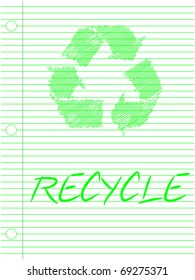 Drawing recycle symbol