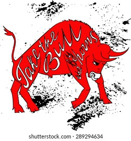 39 Taking the bull by the horns Stock Illustrations, Images & Vectors ...