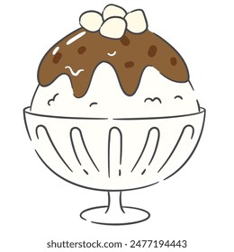 A drawing of Red bean Bingsu