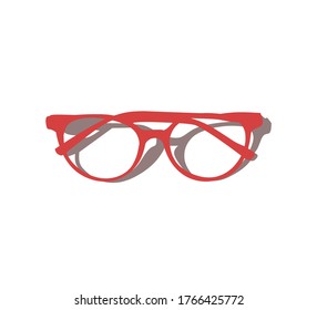 dibujo de gafas rojas con fondo blanco