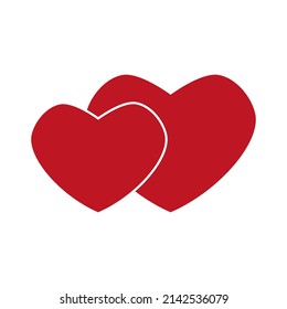 Drawing Red Heart Double Heart Flat Stock Vector (Royalty Free ...