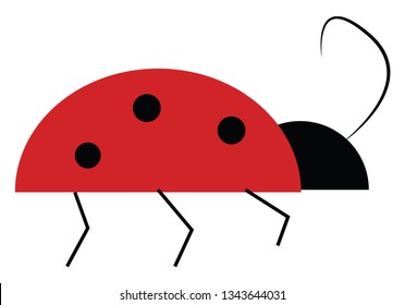 Dibujo de una mujer roja con puntos negros de su dibujo o ilustración de color vectorial lateral