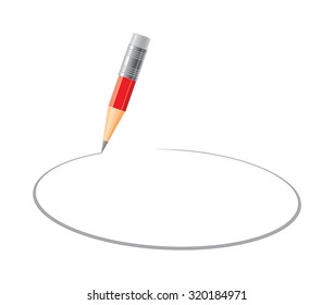 drawing a red pencil, pencil