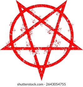 Desenho de um pentagrama vermelho