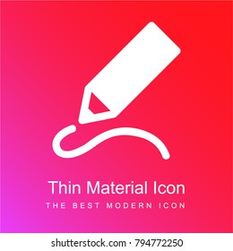 Drawing red and pink gradient material white icon minimal design